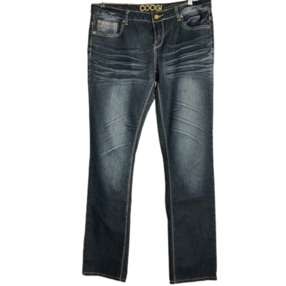 COOGI 5-Pocket Jeans, Rainbow Logo Embroidery Elaborate Whiskering - 11/12 - Picture 1 of 15